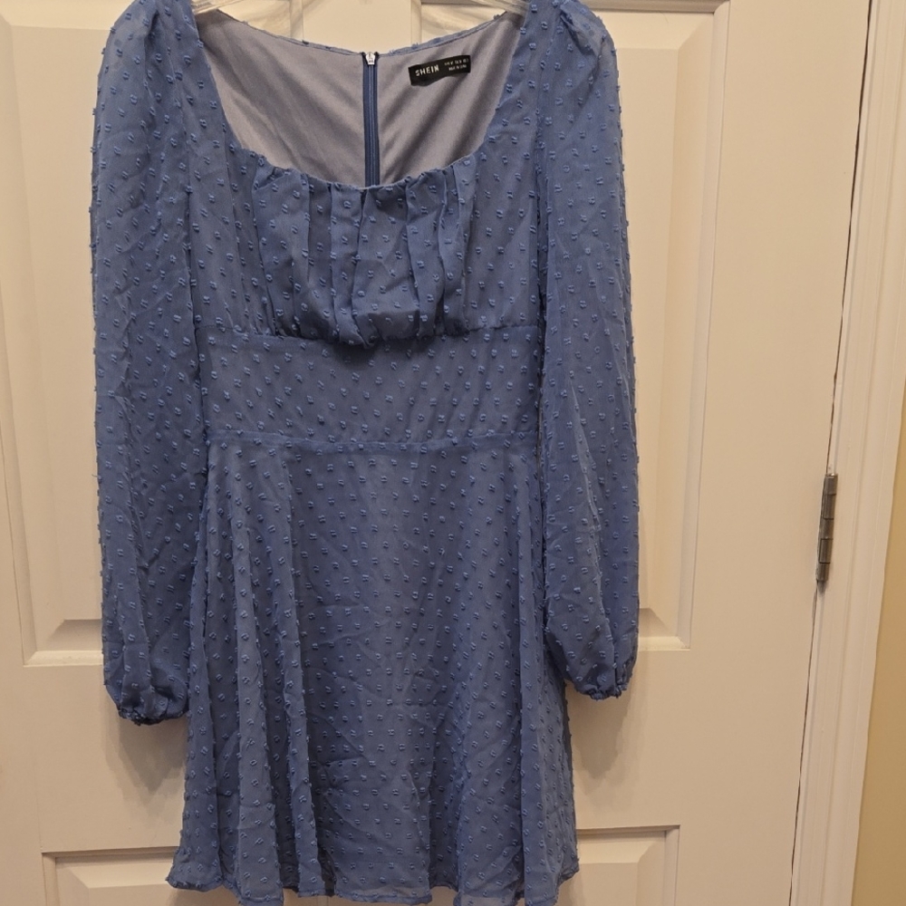 Shein Blue Long Sleeve Dress